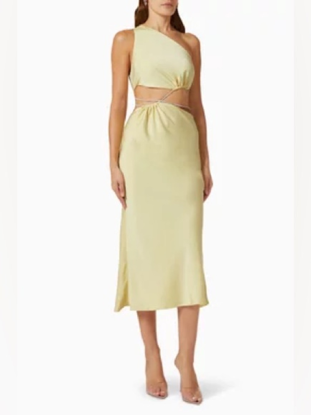MISHA Dimitra Diamante Midi Dress in Soft Lime Size 2